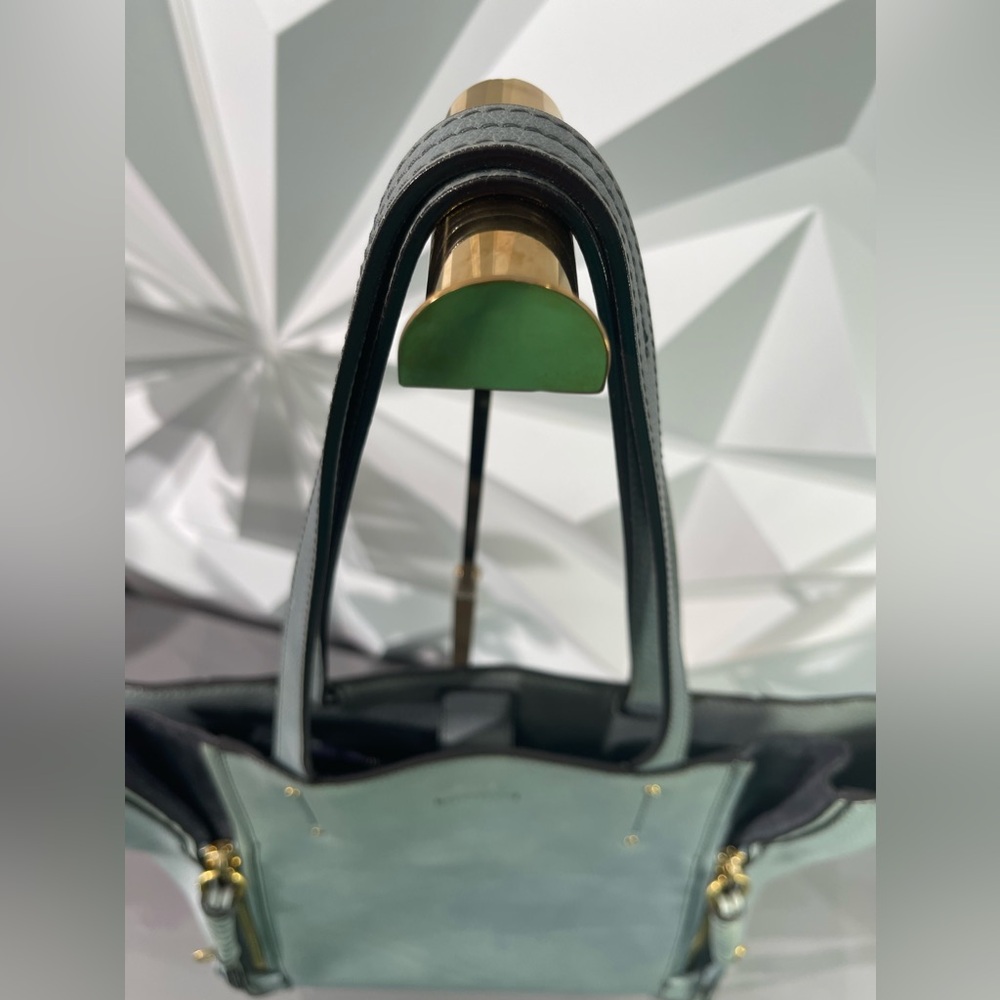 Large Chloe Milo Tote - grey/denim blue